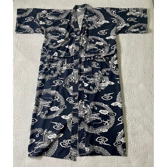 Mens Robe, Size Large, Year of the Dragon Vintage Loungewear - Picture 6 of 10